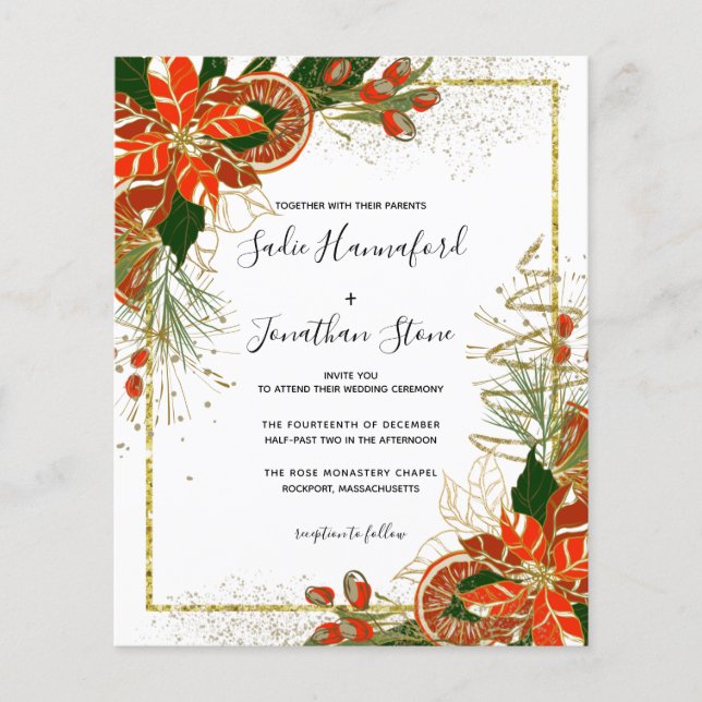 Lámina Invitación a la Boda de Oro del Citrus de Poinsett (Anverso)
