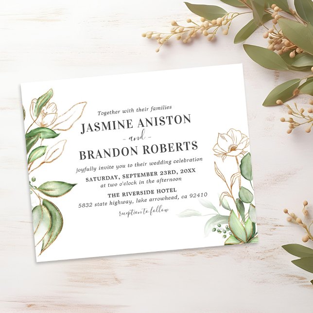 Lámina Invitación a la Boda de Oro Eucalyptus Elegante pa (Subido por el creador)