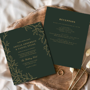 Lámina Invitación a la Boda de Oro Verde para todo el pre