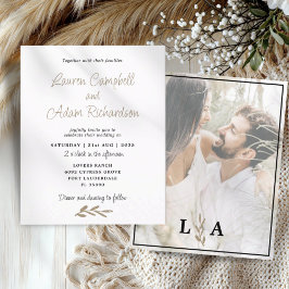 Lámina Invitación a la Boda de Oro y Blanco con Presupues