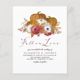 Lámina Invitación a la boda de otoño de calabazas rustica