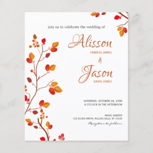 Lámina Invitación a la boda de otoño de la caligrafía de 