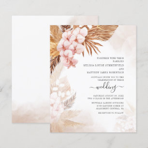 Lámina Invitación a la boda de Pampas Grass Boho Terracot