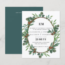 Lámina Invitación a la boda de Pine Cone de Verdor Presup
