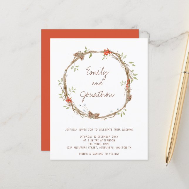 Lámina Invitación a la boda de Pines Berries en la fiesta (Anverso/Reverso In Situ)