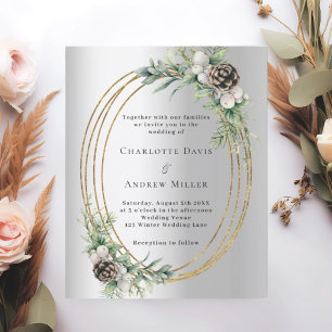 Lámina Invitación a la boda de pino cembro plateado