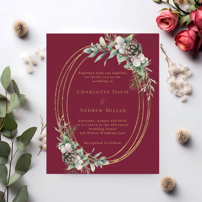 Lámina Invitación a la boda de pino cino de Borgoña (Subido por el creador)