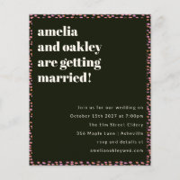Invitación a la boda de Punto Negro Rosado
