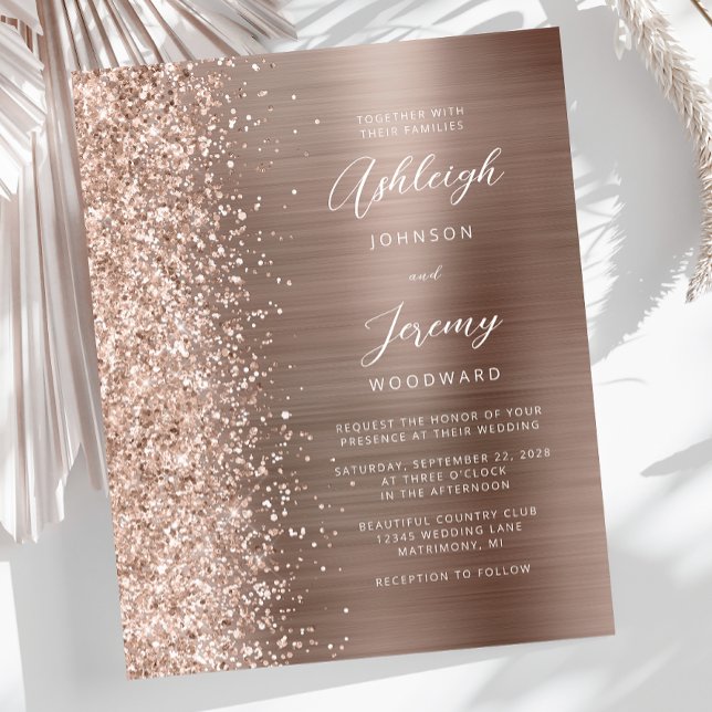 Lámina Invitación a la boda de Purpurina de Glam Gold Ros (Subido por el creador)