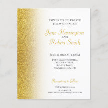 Invitación a la boda de Purpurina de oro
