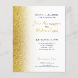 Lámina Invitación a la boda de Purpurina de oro