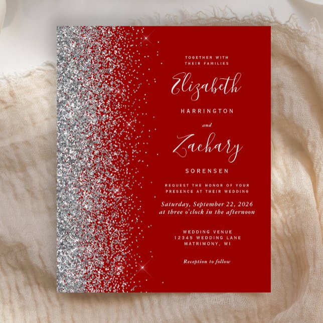 Lámina Invitación a la boda de Purpurina plateado con Cri (Subido por el creador)