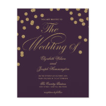 Invitación a la boda de Purpurina púrpura presupue