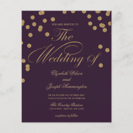 Lámina Invitación a la boda de Purpurina púrpura presupue