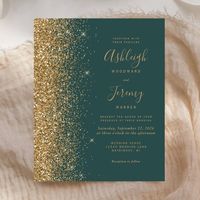 Lámina Invitación a la boda de Purpurinas de oro verde os (Subido por el creador)