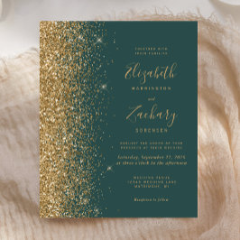 Lámina Invitación a la boda de Purpurinas de oro verde os