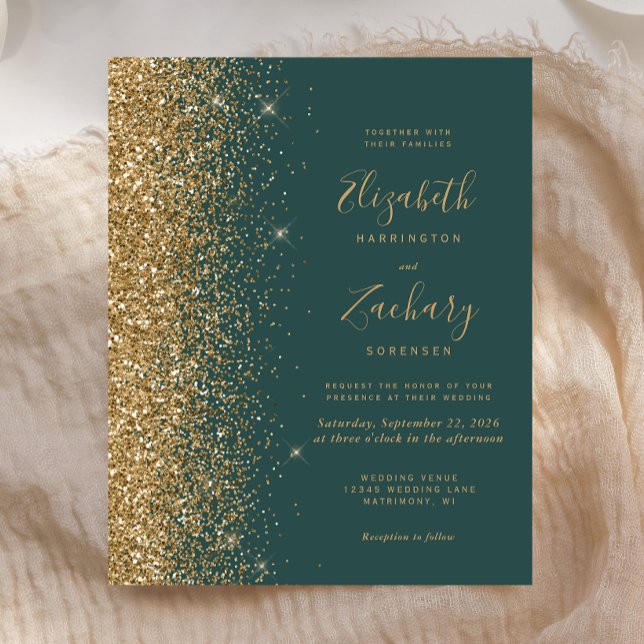 Lámina Invitación a la boda de Purpurinas de oro verde os (Subido por el creador)