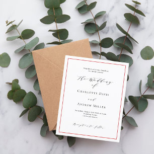 Lámina Invitación a la boda de RSVP con código QR formal 