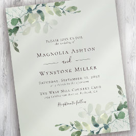 Lámina Invitación a la boda de Sage Green Eucalyptus