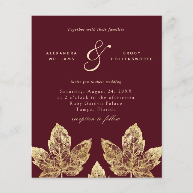 Lámina Invitación a la boda de Saltos Rústicos Rojos Y Do (Anverso)