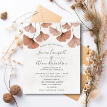 Invitación a la boda de Terracota con acuarela de 