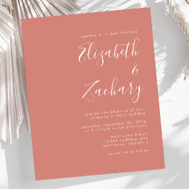 Lámina Invitación a la boda de Terracota con guión modern