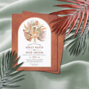 Lámina Invitación a la boda de terracota de hierba de BUD