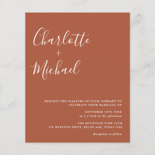 Lámina Invitación a la boda de Terracota Minimalista con 