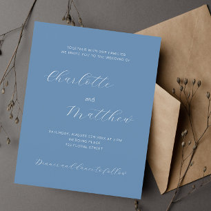 Lámina Invitación a la boda de un guión azul y agitado