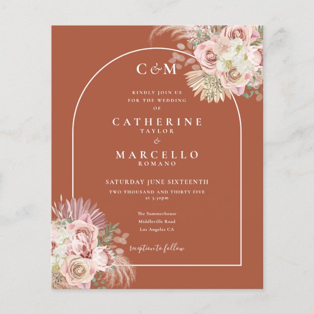 Lámina Invitación a la boda de un monograma de fotografía (Anverso)