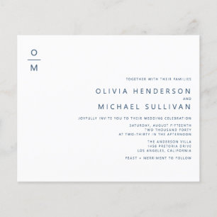Lámina Invitación a la boda de un monograma Minimalista a