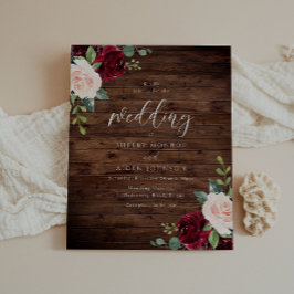 Lámina Invitación a la boda de un presupuesto de madera r