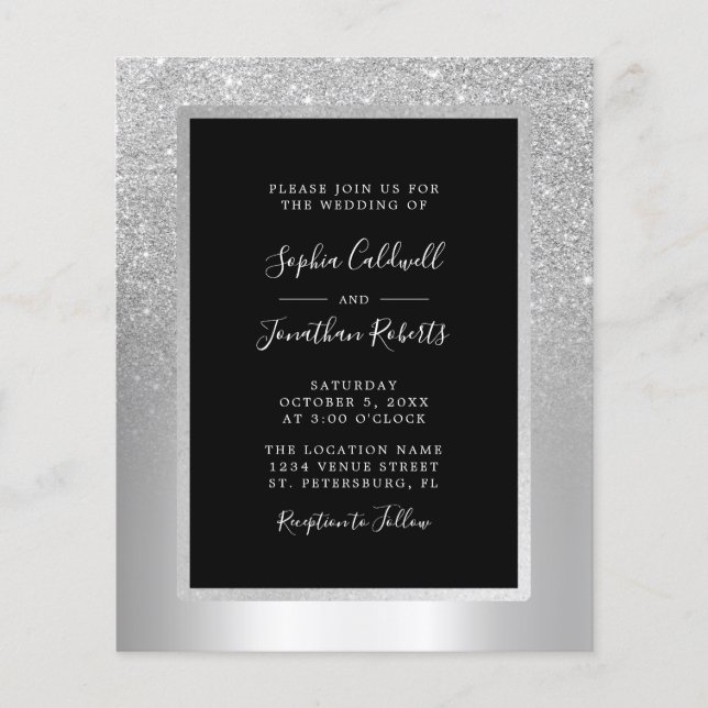 Lámina Invitación a la boda de un Relieve metalizado plat (Anverso)