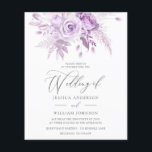 Lámina Invitación a la boda de un Rosa de Lavanda con pre<br><div class="desc">Invitación a la boda de un Rosa de Lavanda con presupuesto floral</div>