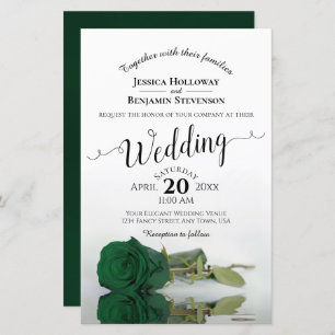 Lámina Invitación a la boda de un Rosa verde esmeralda