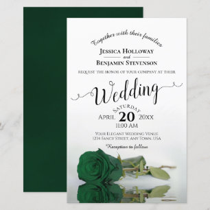 Lámina Invitación a la boda de un Rosa verde esmeralda