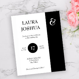 Lámina Invitación a la boda de una tipografía blanca y ne