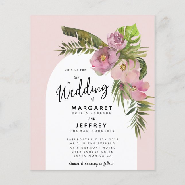 Lámina Invitación a la boda de verano para el presupuesto (Anverso)