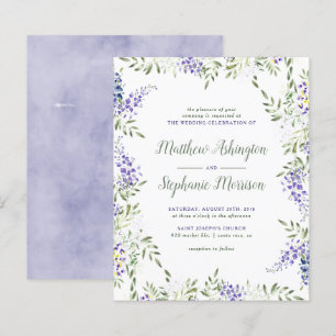 Lámina Invitación a la boda de Wisteria de acuarela de pr