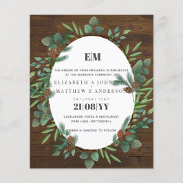 Lámina Invitación a la boda de Woodland de la vegetación