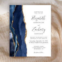 Lámina Invitación a la boda del Agate de Oro Azul de la M