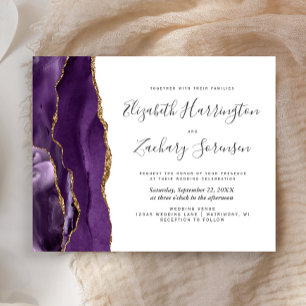Lámina Invitación a la boda del Agate de Oro Púrpura de P