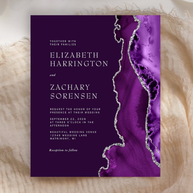 Lámina Invitación a la boda del Agate de Plata Púrpura de (Subido por el creador)