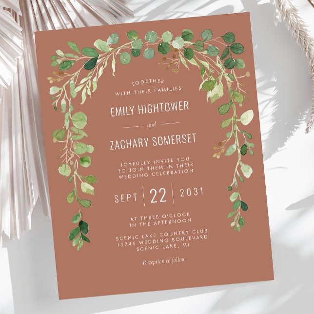 Lámina Invitación a la boda del Arco Eucalyptus Terracott (Subido por el creador)