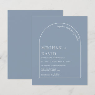 Lámina Invitación a la boda del Arco Moderno Azul Dusty P