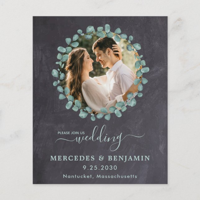 Lámina Invitación a la boda del código QR de Eucalyptus P (Anverso)