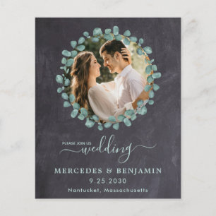 Lámina Invitación a la boda del código QR de Eucalyptus P