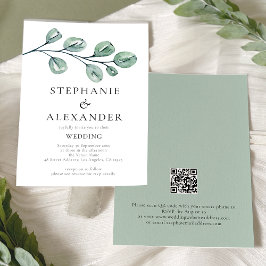 Lámina Invitación a la boda del código QR del eucalipto d