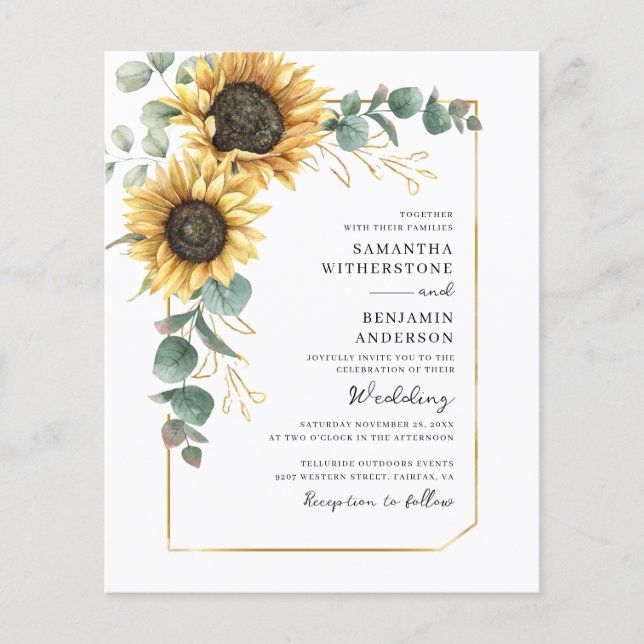 Lámina Invitación a la boda del código QR del Eucalyptus  (Anverso)
