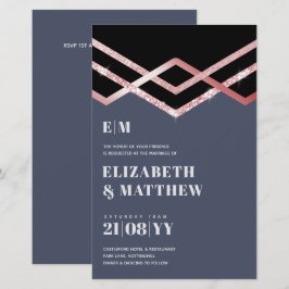 Lámina Invitación a la boda del deco negro de Glam Purpur